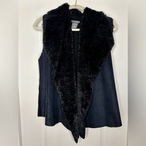 Stretchy Sweater Vest Faux Fur and Faux Suede
